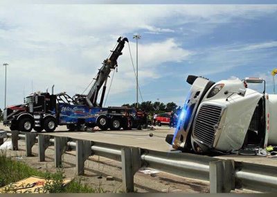 Wes's with White Truck on it's side